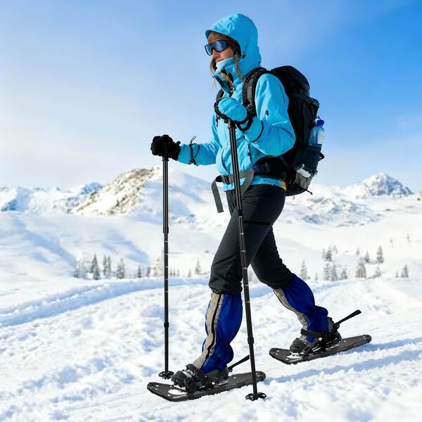 vidaXL Racchette da neve 3 in 1 con bastoni da trekking Nero