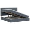 vidaXL Letto con contenitore e materasso Grigio Scuro 200 x 200 cm