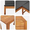 vidaXL Set Bistro da Giardino 5 pcs Marrone legno massello di acacia
