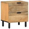 vidaXL Comodino Marrone 40x33x46 cm in Legno Massello di Mango