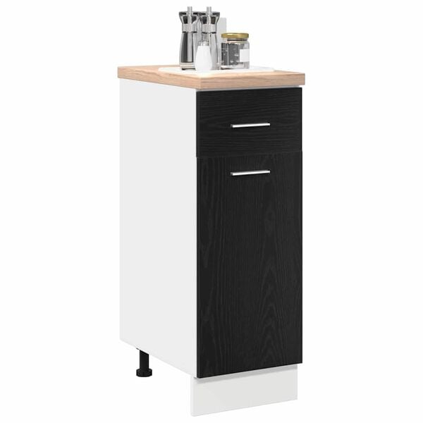 vidaXL Armadio pensile Rovere Nero 30 x 46 x 81,5 cm Legno multistrato
