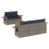 vidaXL Set Divani da Giardino 6 pz con Cuscini Grigio in Polyrattan