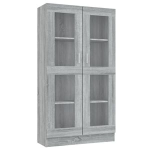 vidaXL Mobile Vetrina Grigio Sonoma 82,5x30,5x150 cm Legno Multistrato