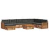 vidaXL Set divani 9 pcs Naturale e Antracite Legno di Acacia Massello