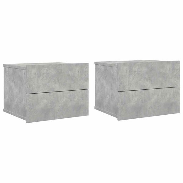 vidaXL Comodini 2 pz Grigio Cemento 40x30x30 cm in Legno Multistrato