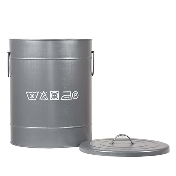 LABEL51 Cesto della Biancheria 32x32x43 cm M Grigio Anticato