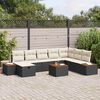 vidaXL Set Divano da Giardino con cuscino 9 pcs Nero Poly Rattan