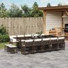 vidaXL Set da Pranzo da Giardino 15 pz con Cuscini Marrone Polyrattan