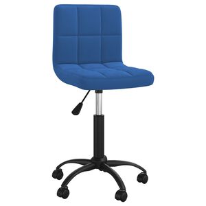 vidaXL Sedia Girevole da Ufficio Blu in Velluto