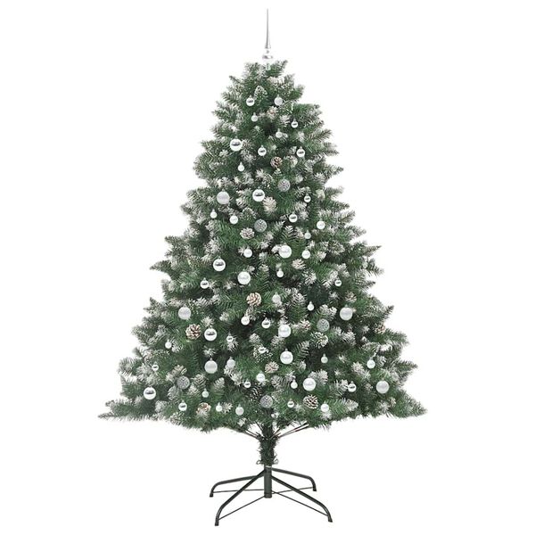 vidaXL Albero di Natale artificiale Verde 140 x 140 x 210 cm