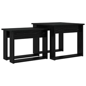 vidaXL Set di Tavolini da Caff&egrave; 2 pcs Rovere Nero Legno multistrato