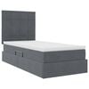 vidaXL Letto con contenitore e materasso Grigio scuro 90 x 190 cm