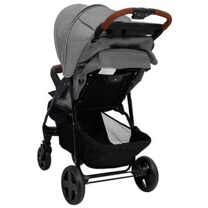 vidaXL Passeggino 2 in 1 Grigio Chiaro in Acciaio