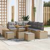 vidaXL Set Divano da Giardino con cuscino 8 pcs Beige Poly Rattan