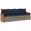 vidaXL Set Divani da Giardino 4 pz con Cuscini Grigio in Polyrattan