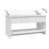 vidaXL Tavolino Salotto Bianco Lucido 102x50x52,5 cm Legno Multistrato