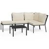 vidaXL Set Salotto da Giardino 5pz con Cuscini Sabbia in Acciaio