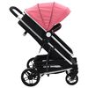 vidaXL Passeggino/Carrozzina 2-in-1 Rosa e Nero in Alluminio