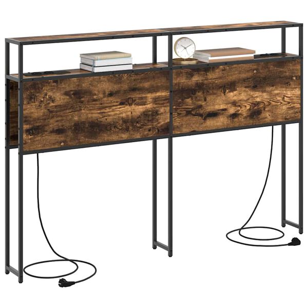 vidaXL Testata contenitore Rovere fumo 140 cm Legno multistrato