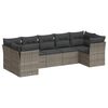 vidaXL Set Divani da Giardino 7 pz con Cuscini Grigio in Polyrattan