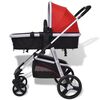 vidaXL Passeggino 3 in 1 in Alluminio Rosso e Nero