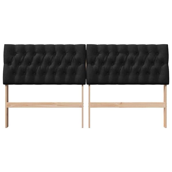 vidaXL Testiera imbottita Nero 180 cm Pino massello