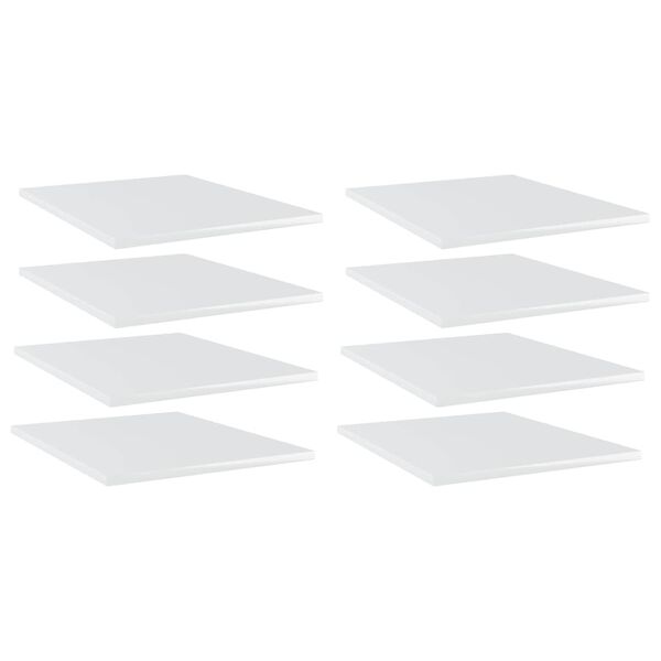 vidaXL Ripiani per Libreria 8pz Bianco Lucido 40x50x1,5cm Multistrato