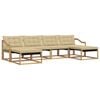 vidaXL Set di divani da esterno con cuscino 6 pcs Bianco e Beige