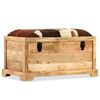 vidaXL Cassapanca in Vera Pelle e Legno Massello di Mango 80x44x44 cm