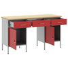 vidaXL Mobile da lavoro con cassetto 3 pcs Rosso 150 x 55 x 85 cm
