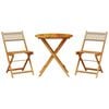 vidaXL Set da Bistrot 3 pz Beige in Polyrattan e Legno Massello
