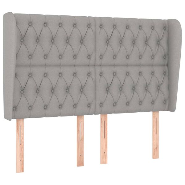 vidaXL Testiera ad Orecchio Grigio Chiaro 147x23x118/128 cm in Tessuto