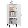 vidaXL Credenza 34,5x34x90 cm in Legno Multistrato Bianco Lucido