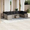 vidaXL Set Divani da Giardino 11 pz con Cuscini in Polyrattan Grigio