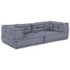vidaXL Unit&agrave; di Divano Modulare 3 pz Tessuto Grigio 140 x 70 x 36 cm