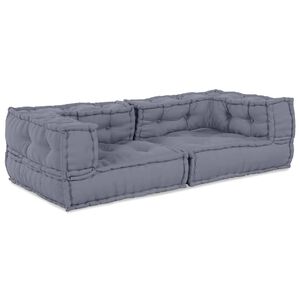 vidaXL Unit&agrave; di Divano Modulare 3 pz Tessuto Grigio 140 x 70 x 36 cm