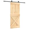 vidaXL Porta scorrevole Naturale e Nero 85 x 210 cm