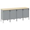 vidaXL Mobile da lavoro 4 pcs Nero e Grigio 200 x 55 x 85 cm