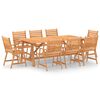 vidaXL Set Pranzo da Giardino 9 pz in Legno Massello di Acacia