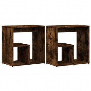 vidaXL Tavolini 2pz rovere fumo 50x30x50 cm in Legno Multistrato