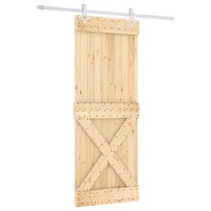 vidaXL Porta scorrevole Naturale e Bianco 80 x 210 cm