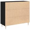 vidaXL Credenza Rovere Nero 90 x 34 x 80 cm Legno multistrato