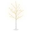 vidaXL Betulla con LED Bianco Caldo 48 LED 120 cm