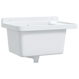 vidaXL Lavabo a Parete Bianco 50x35x24 cm in Resina