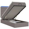 vidaXL Letto Ottomano con Materasso e LED Tortora 100 x 200 cm Tessuto