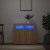 vidaXL Credenza con Luci LED Rovere Sonoma 80x35x75 cm
