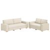 vidaXL Divano 2 pz Beige Tessuto misto lino