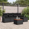 vidaXL Set Divano da Giardino con cuscino 6 pcs Nero polyrattan