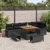 vidaXL Set Divano da Giardino con cuscino con archiviazione 9 pcs Nero