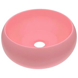 vidaXL Lavandino Lusso Rotondo Rosa Opaco 40x15 cm in Ceramica